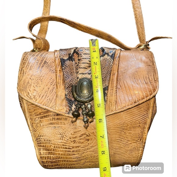 Vintage Sharif Snakeskin Crossbody western Bohemian bag - Picture 3 of 7